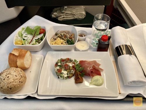 國泰航空商務艙 東京羽田飛香港 午餐 前菜