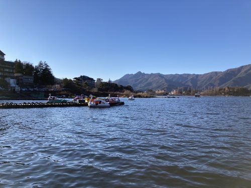 河口湖遊覽船天晴 湖景