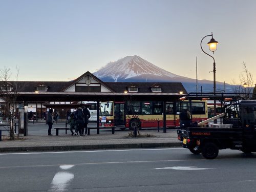 河口湖站 富士山 日落