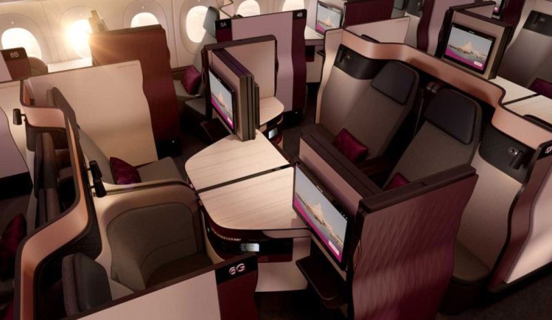 卡塔爾航空 Qsuite 4人座位