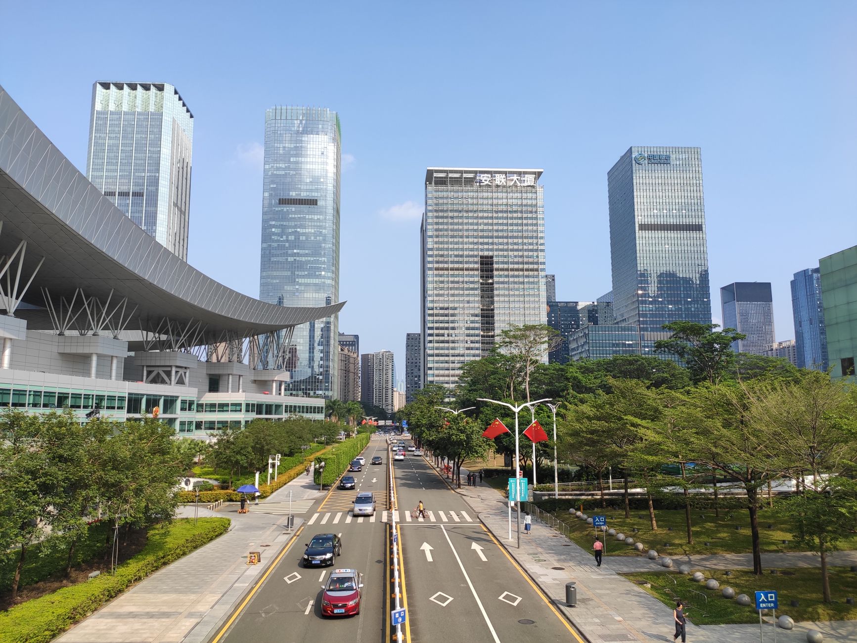 modern shenzhen skyline with skyscrapers