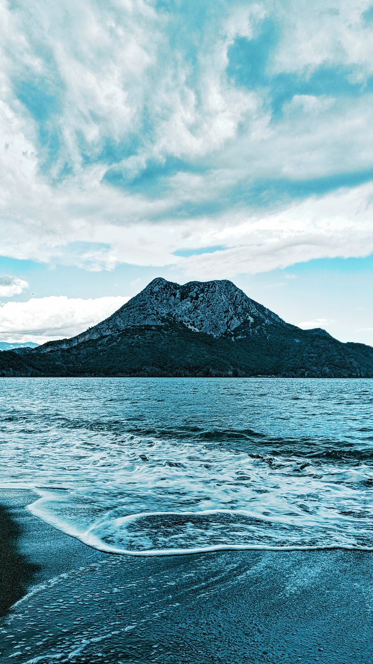 rocky mountain on sea coast near antalya in turkey
